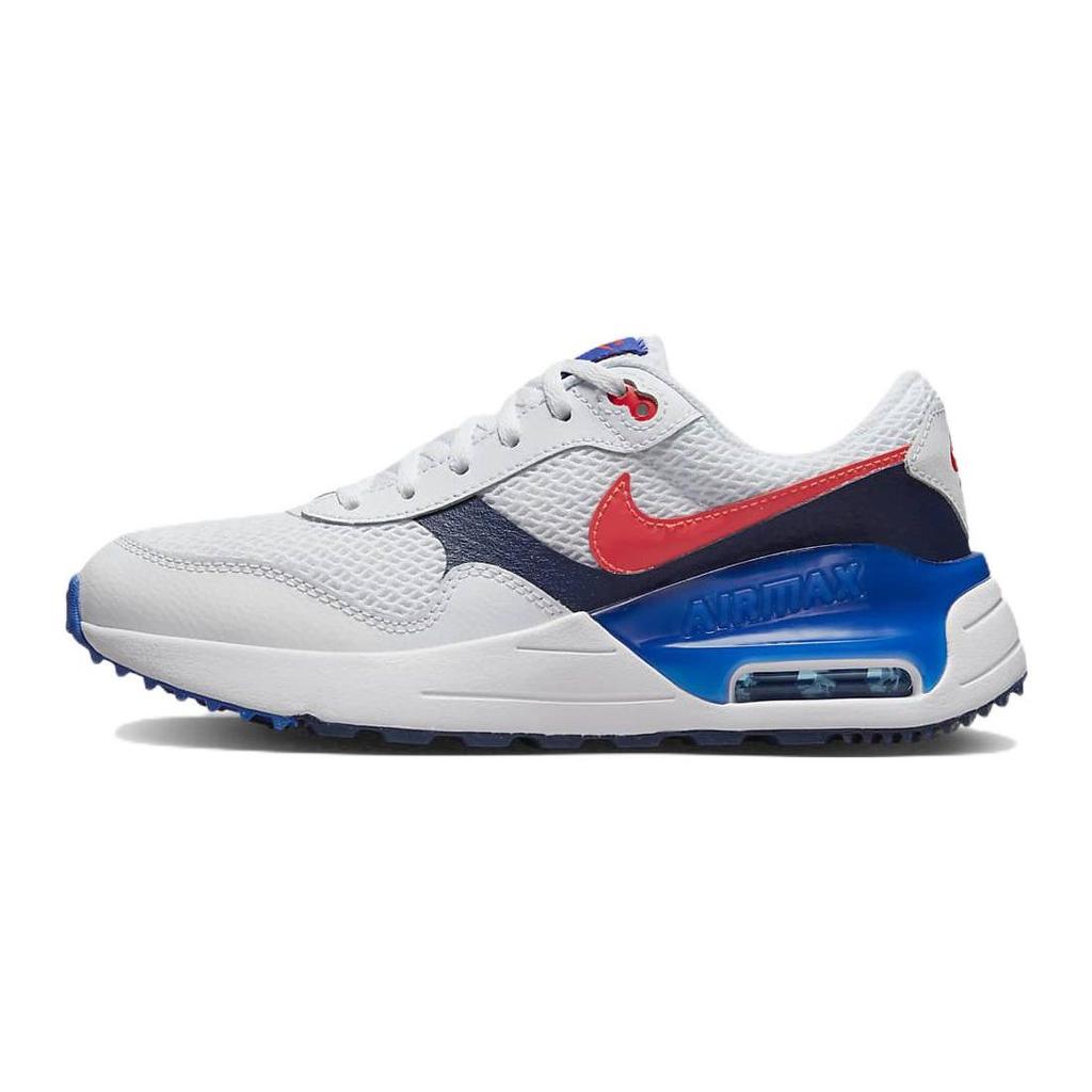 Nike Air Max SYSTM Leather Cushioning Abrasion Resistant Breathable Low Top Casual Shoes White Blue Unisex DQ0284-101