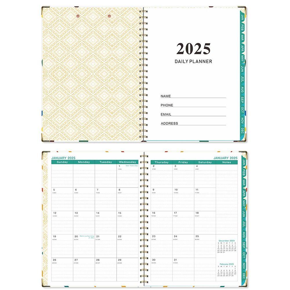 Daily Planner 2025 English Agenda Book With  Plate Clamp Diary Planner  Notebook  Home Office