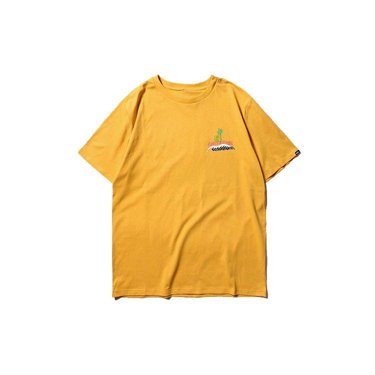 Vans Asia Artist Collab Edition Print Short Sleeve T-Shirt Men Tops Yellow VN0A4RAY50X