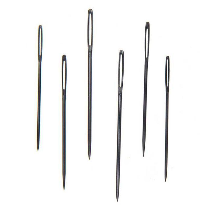 6 aiguilles à broder pointues n°18 / n°22