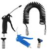 Air Blow Gun Kit with 16ft Long 8mm OD Coil PU Air Hose Air Duster Blow Gun with T Piece Quick Coupling for Truck Car Boat