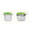 Clip-on Green Silicone Pasta Snap Strainer Dishwasher Safe Colander Universal Size Fit Most Pans Suitable for Draining Pasta Vegetables Potatoes etc