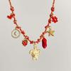 Summer Ocean Starfish Butterfly Shell Pearl Necklace For Female Fashionistas