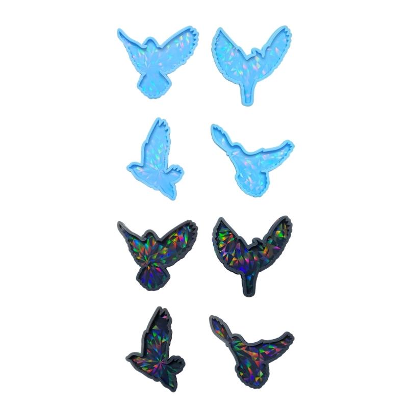 Shiny Glossy Silicone Eagle Holographic Molds Light Shadow Pendant Mold DIY Ornaments Jewelry Epoxy Crafting Mold