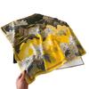 New National Style Mountains and Rivers Small Square Scarf Silk Scarf Thin Rich Peony Herringbone Pattern Headscarf Imitation Velvet Scarf Scarf Femal
