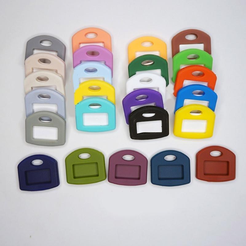 80 ST Färgglatt Silikonnyckelskydd Set Nyckelskydd Silikonnyckelhuvuden för Enkel Nyckelidentifiering och Organisation