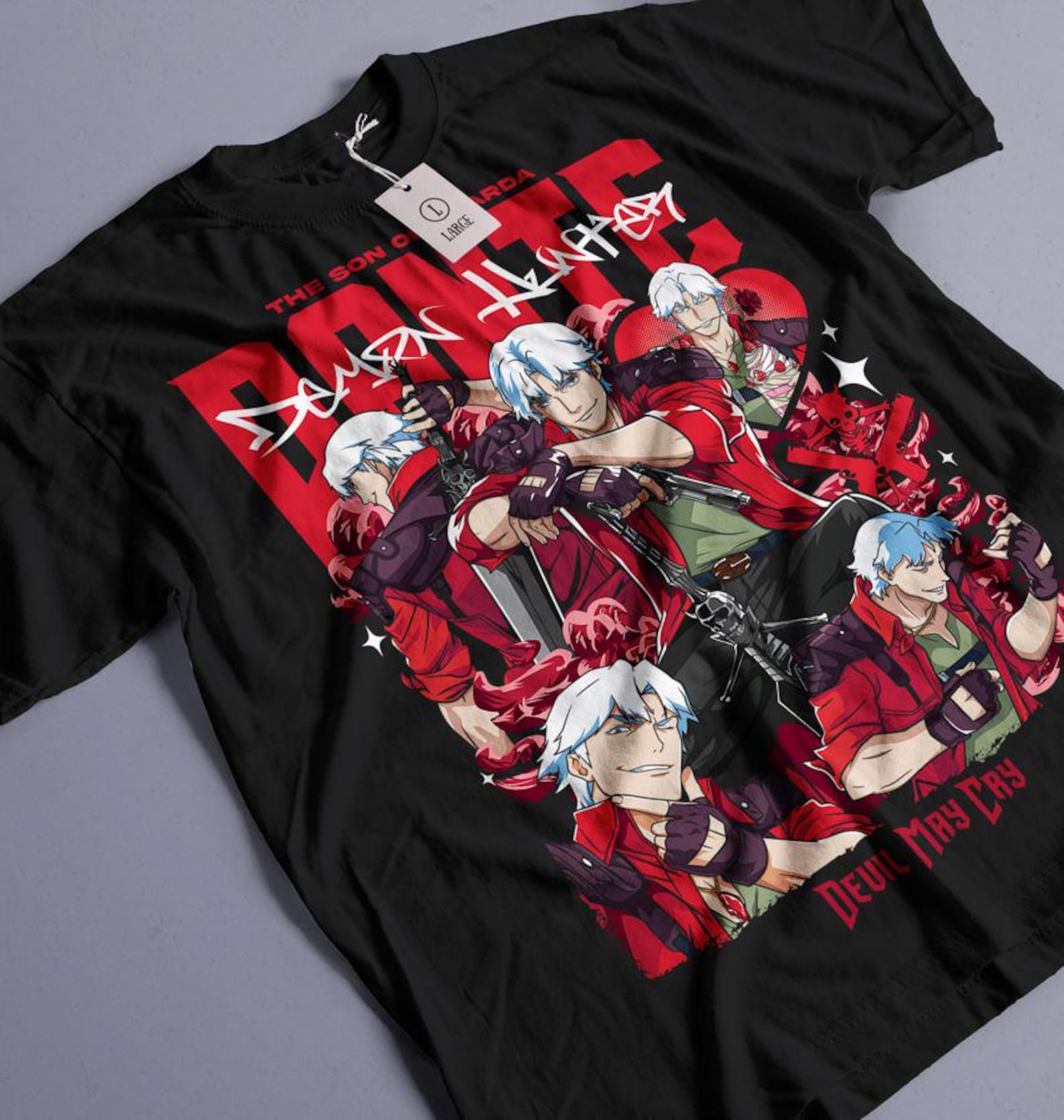 Dante Shooting DMC Premium Unisex T-Shirt, May Cry DMC3 Premium Unisex T-Shirt XL