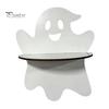 Hollowed Hanging Ornament Halloween Wooden Wall Shelf, Ghost Bat Shape Organizer for Mounted Shelf Home Decor, Spooky Farmhouse Display Rack, Festive