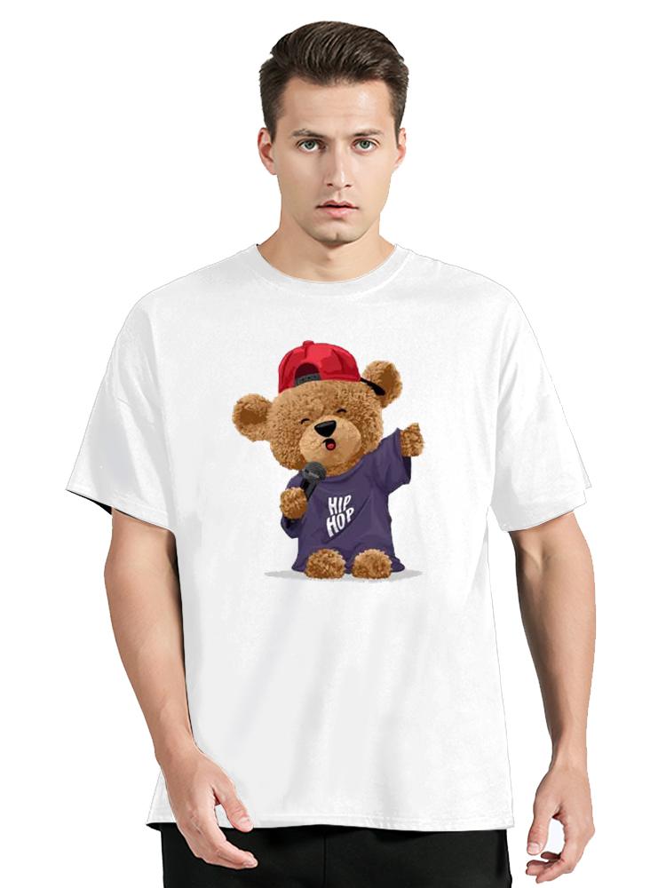 Cool Bear In Rocker Style With Electric Guitar TShirt Hip Hop Rock Cotton Tops Tees Mens Clothing Oversized Tshirt
