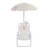 Kids Beach Chair with Umbrella Cute Cartoon Animal Print Foldable Portable Baby Camping Chair for Outdoor Activities