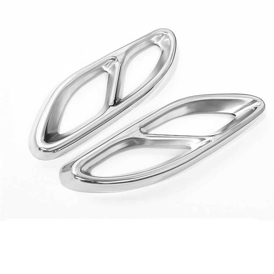 For Mercedes Benz A/B/GLE/GLC/E Class Car Rear Exhaust Tail Pipe Cover Trim Accessories Stainless Steel