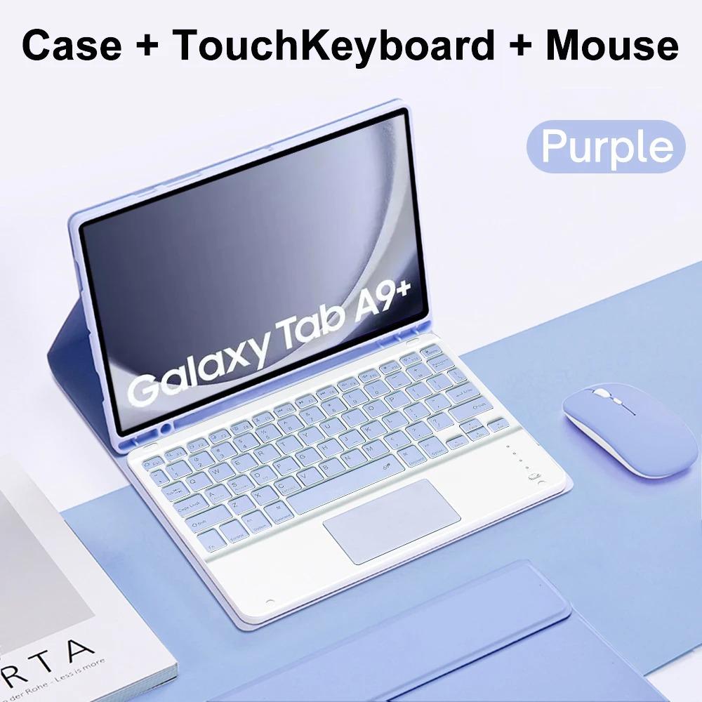 Keyboard Tablet Case for Samsung Galaxy Tab A9 Plus Leather Cover for Samsung Tab A9+ SM-X210 X216 X218 Magic Bluetooth Keyboard Case