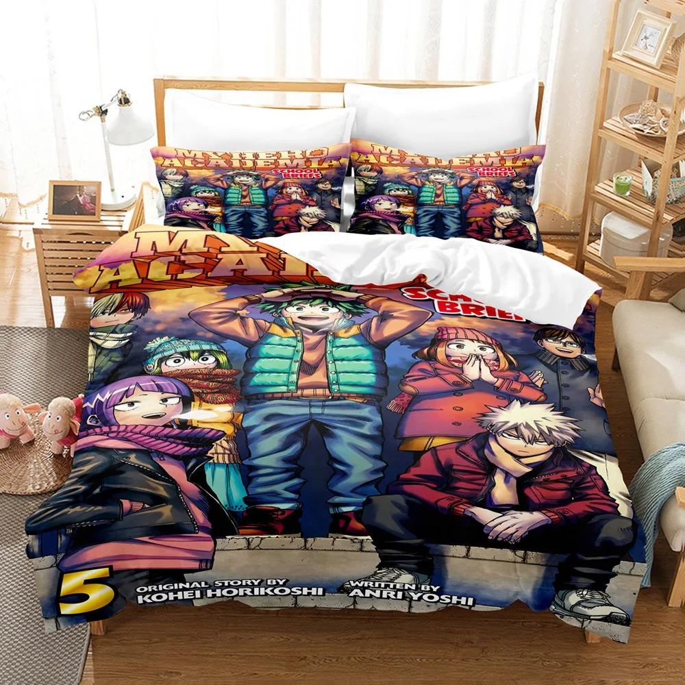 Set de lenjerie de pat My Hero Academia Anime Japonia Husă de pilotă confortabilă Single Dublu Queen Twin Mărime completă Husă de plapumă Lenjerie de pat pentru adolescenți