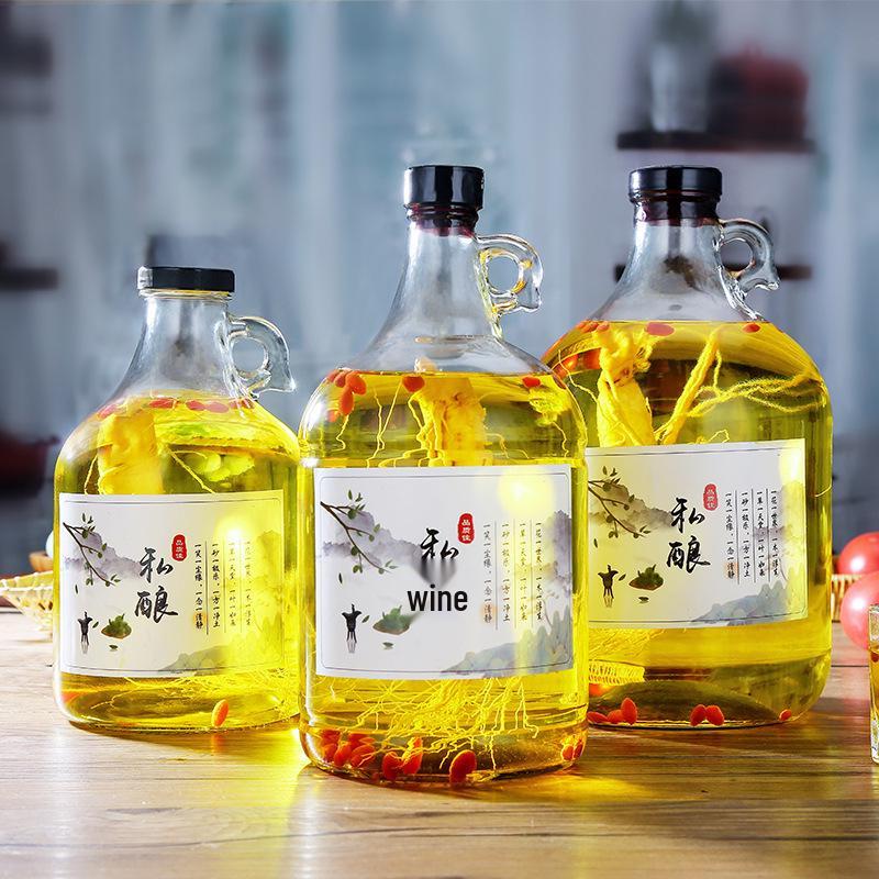 Transparent Glass Infusion Bottle for Homemade and Medicinal Wine, Multi-Spec Storage