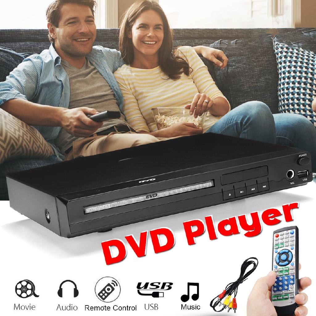100-240V 50-60Hz DVD Player Compact Multi Region Free Full HD Mic USB Port With Remote Control Black Plastic EU