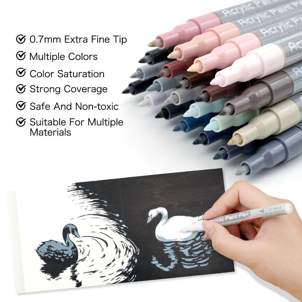 Pro Color Series Acrylic Paint Pens 22 Colors Drawing Colored Pen Art Painting Markers Pens  Rocks