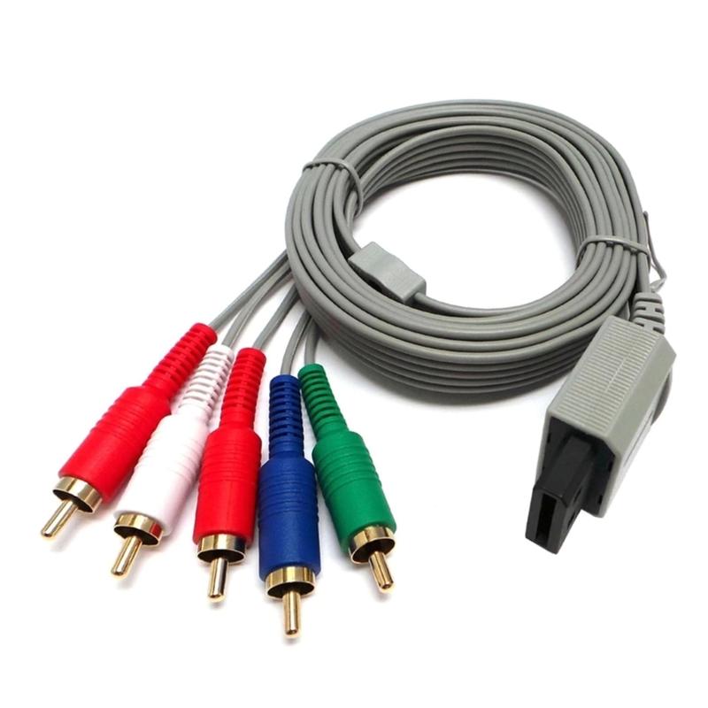 1.8m/5.9ft 1080/720P HDTV Audio-Video AV-Cable 5RCA Cord High-Definition Component Wire Line for Wii Game Console
