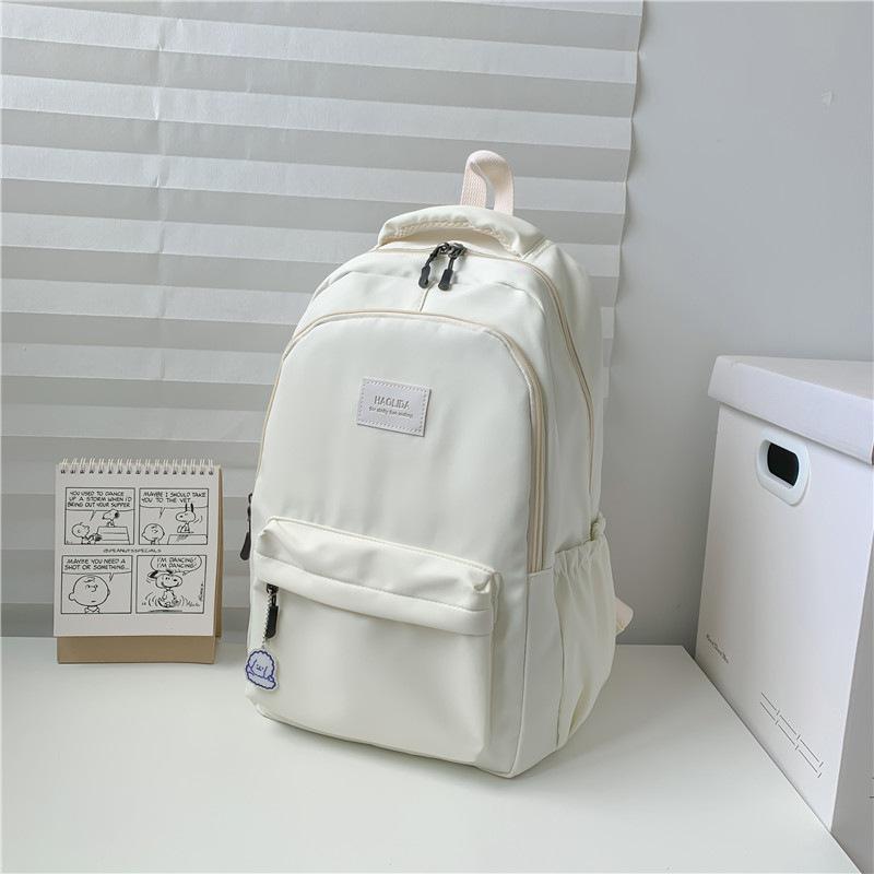 New Simple Solid Color Schoolbag Simple High School Student Junior High School Student Backpack Large Capacity Computer Backpack