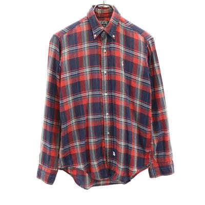 Polo by Ralph Lauren Lata 80. Zielona metka Vintage Chłopięca Koszula z długim rękawem zapinana na guziki w kratę Dziecięca Używana