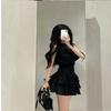 Summer Daughter Feeling Court Style Temperament Feeling Pure Desire Top Ruffle Edge Skirt Two-piece Suit Dress Women