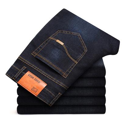Primăvară Business Casual Blugi elastici Moda clasică bărbați Pantaloni slim Fit Mărimea PLU