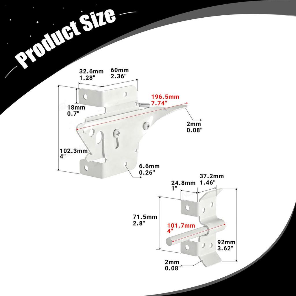 Gate Latch, DIY, Reliable, Lockable, Decorative, Professional, Easy To Install, Versatile, Stable,