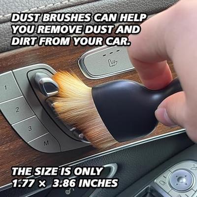 Car Interior Detailing Brush, 2PCS Auto Soft Bristles Dust Brush Curved Brushes, Automotive Interior Cleaning Tool for Cleaning Panels Scratch Free