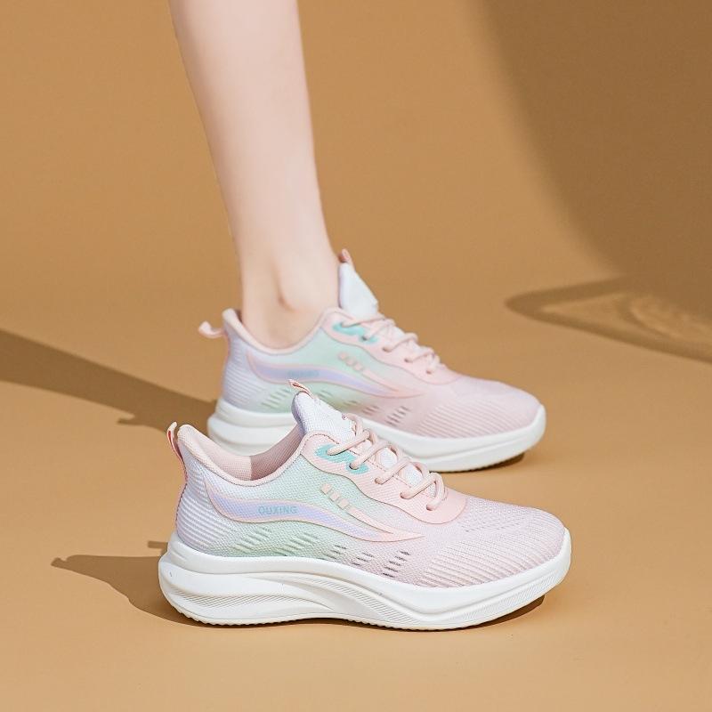 Women's Gradient Knit Sneakers Spring Lightweight Platform Athletic Shoes for Students,Breathable Casual Running Shoes