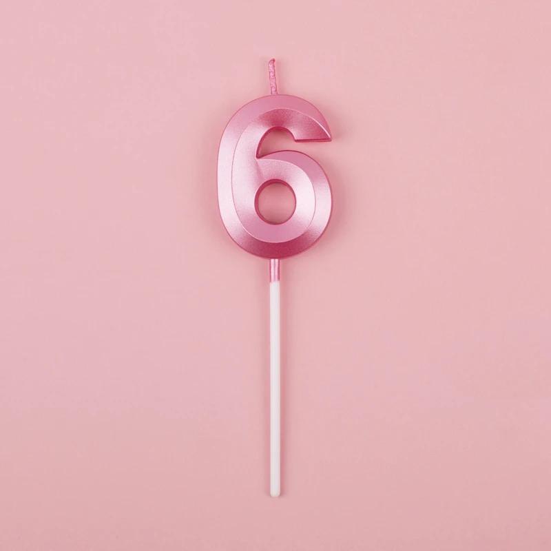 Pink Blue Digital Candle 0-9 Number Birthday Candles Cake Dessert Insert Decoration Baby Shower Anniversary Day Cake Decor