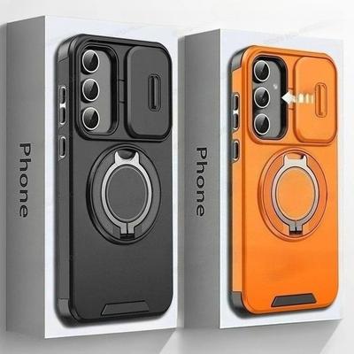 Hülle Für Samsung Galaxy S26 S25 S24 S23 S22 S21 Ultra Plus S25 Edge S25FE S24FE Schiebende Kameraabdeckung Magnetischer Halter Rüstungsabdeckung