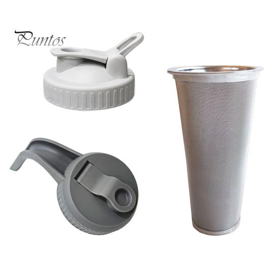 2 Coperchi Con Beccuccio Per Barattoli In Vetro A Bocca Larga. Ermetici, Antigoccia, Con Manico, In ABS E Silicone. Perfetti Per Sciroppi, Latte E Bevande.