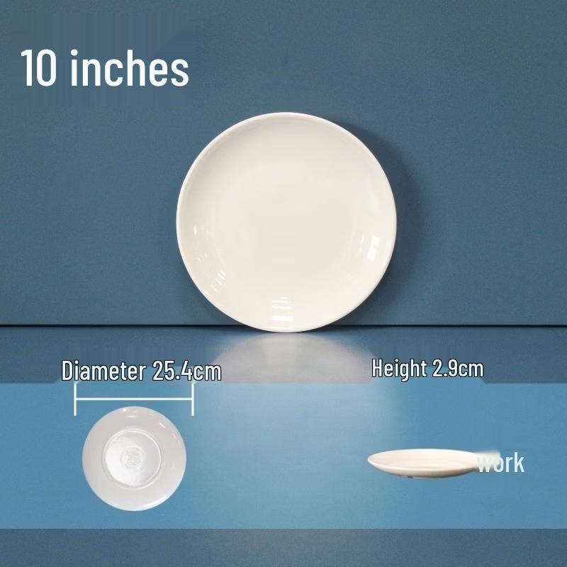 ZISIZ 10-Inch White Melamine 3-Compartment Dinner Plates, 3-Pack