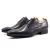 Fashion Classic Men's Genuine Cow Leather Derby Wedding Dress Shoes EU Size 38-47 Lace-Up Pointed Toe Handmade Business Formal Footwear