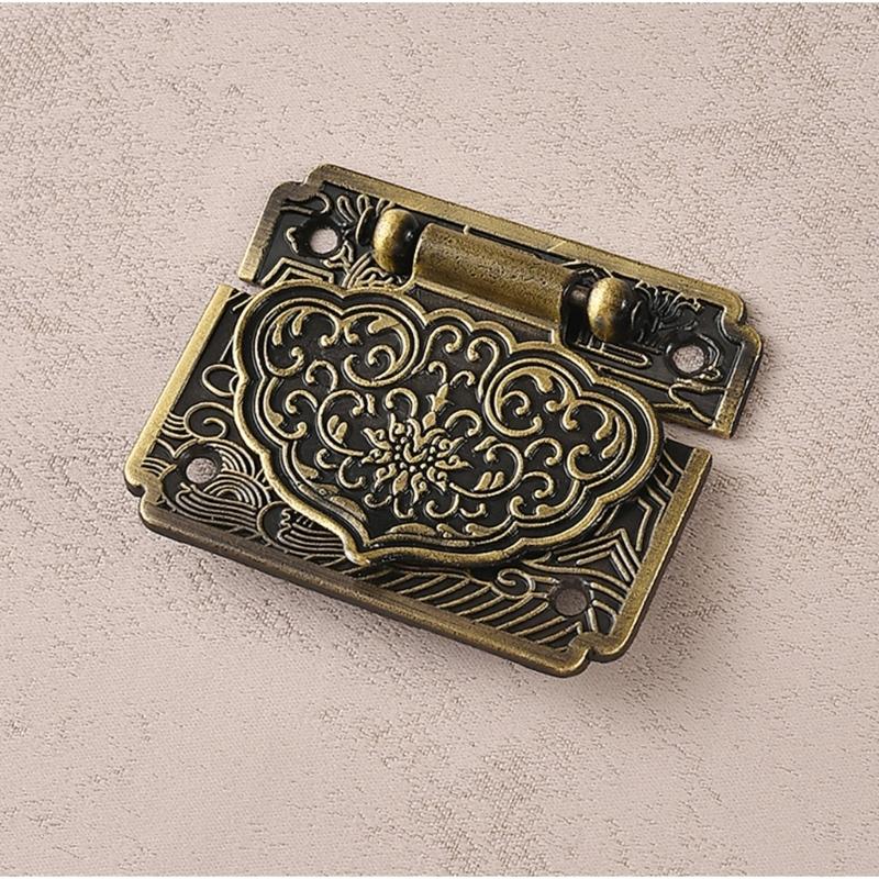 Wooden Box Buckle Pad Chest Lock Zincs Alloy Padlocks Latches Hasp Buckle Luggage Hardware Locking Mechanism Enduring