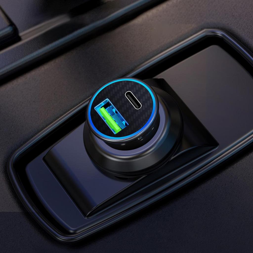 60W Mini PD USB-C Car Charger for Apple & Huawei with QC3.0 Compatibility