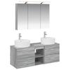Bathroom Furniture Set 4 Pcs Grey Sonoma Engineered Wood and Glass