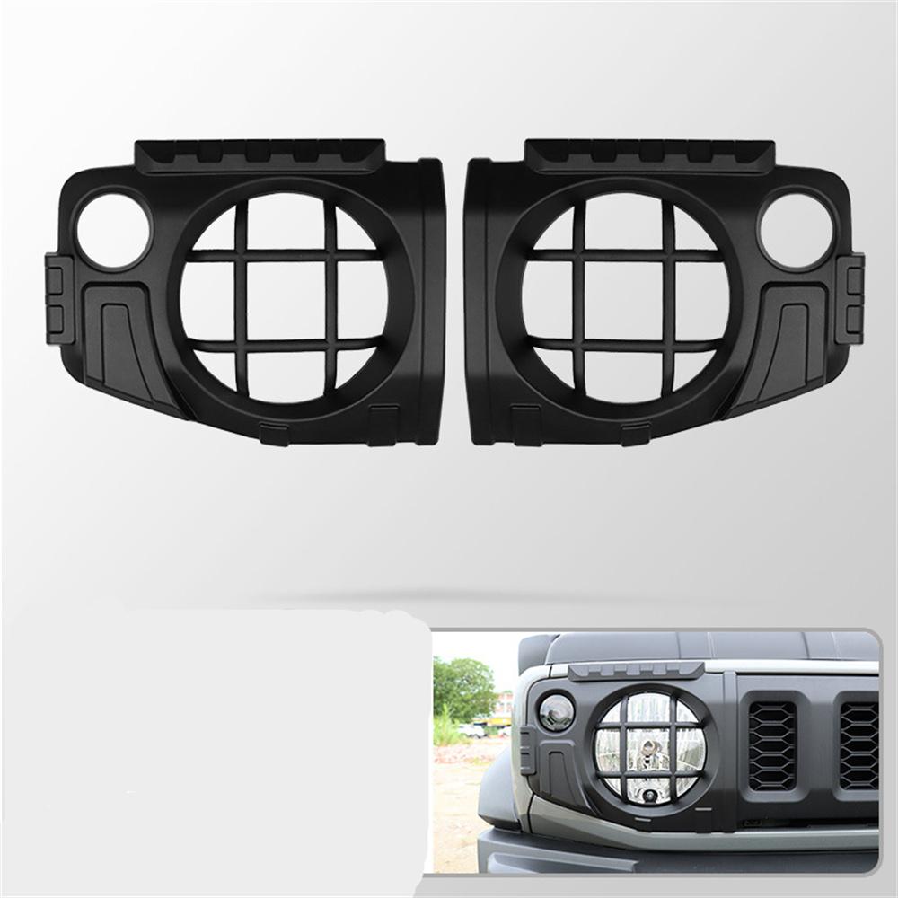 2Pcs For 2019-2024 Suzuki Jimny Front Headlight Lamp Protector Guard Cover Black