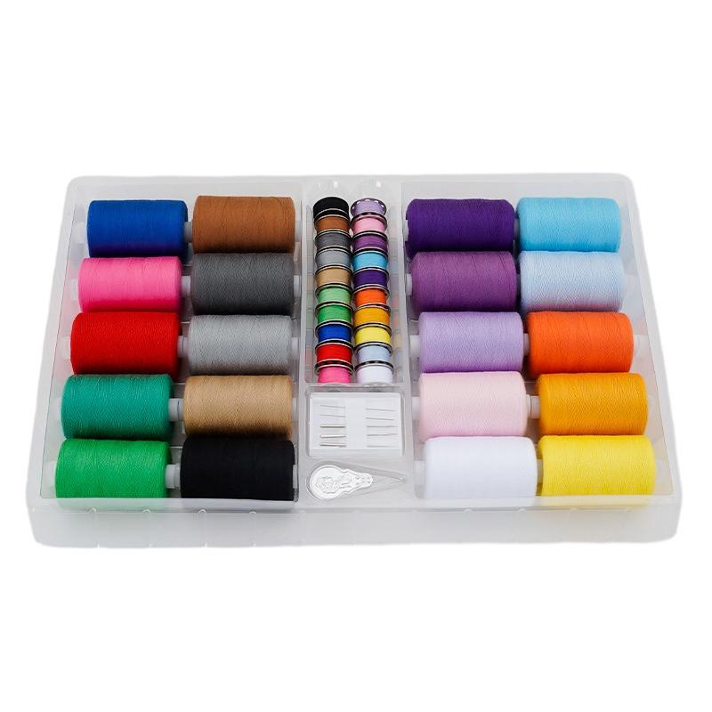20 Colors 100m 402 Sewing Thread & 20 Colors Tape & Bobbin Needle & Thread Combo Set