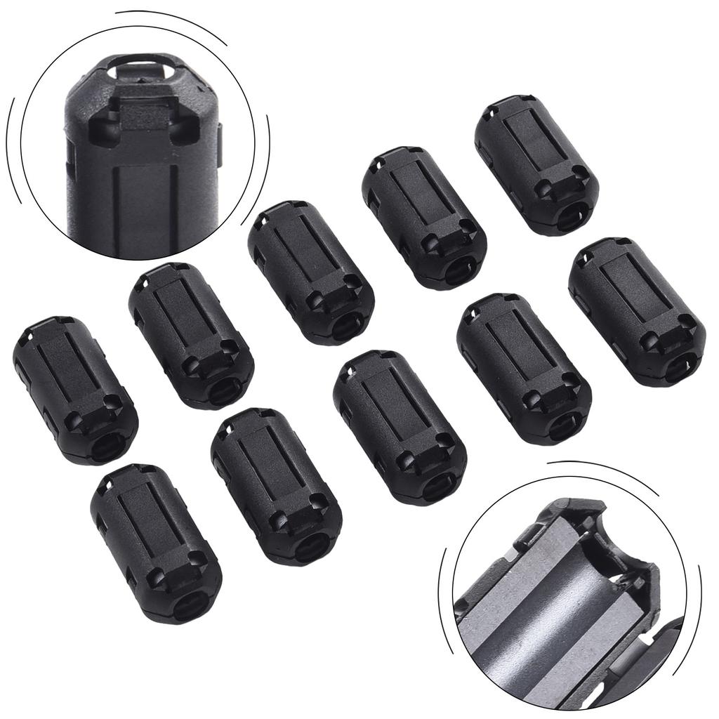 10xTDK  Ferrite Core Noise Suppressor Filter Ring Cable Clip On Wire RFI E&MI Noise Cancellation On USB Tool Replacement Parts