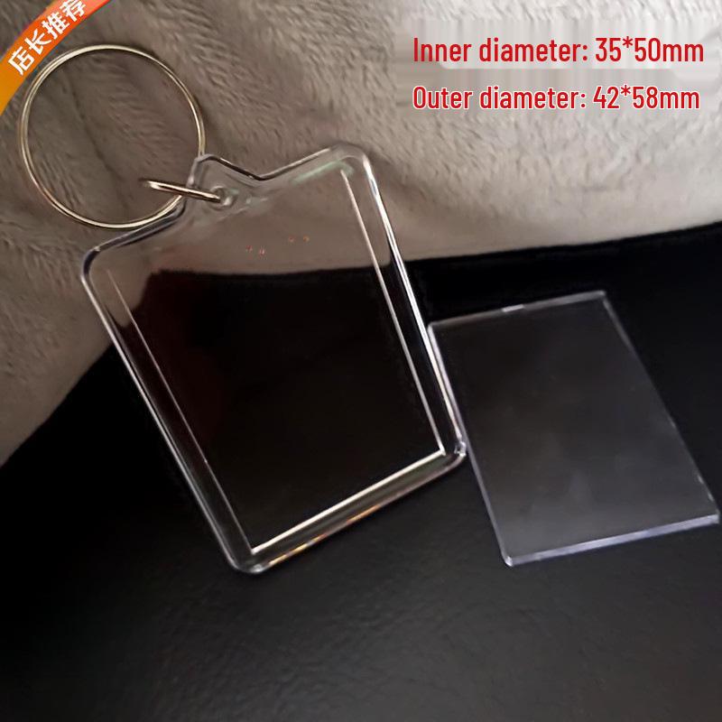 Double-Sided Transparent Acrylic Keychain: 1-inch & 2-inch Blank Photo Frame Pendant