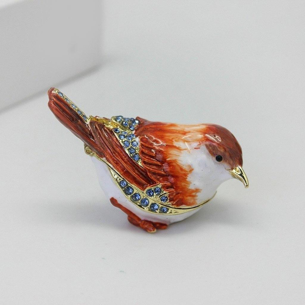 Multifunctional Sparrow Shaped Hinged Jewelry Holder Elegant Display Case for Small Accessories Rings and Earrings Box