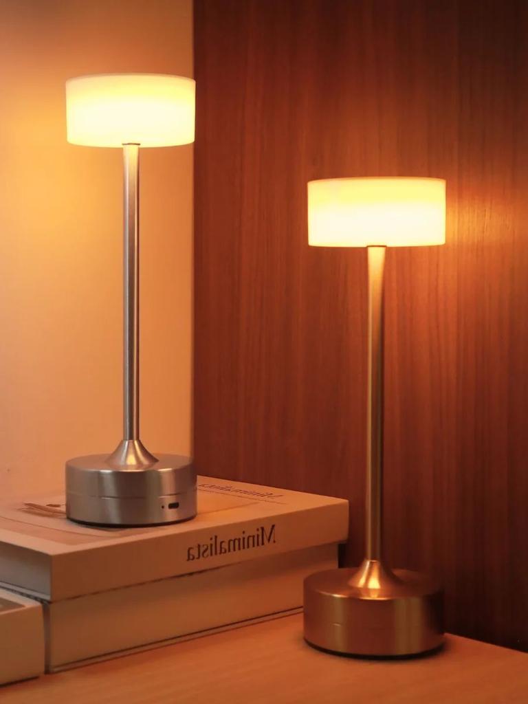 1PC simple Nordic unique shaped LED desk lamp, touch switch, rechargeable desk lamp, three adjustable light colors