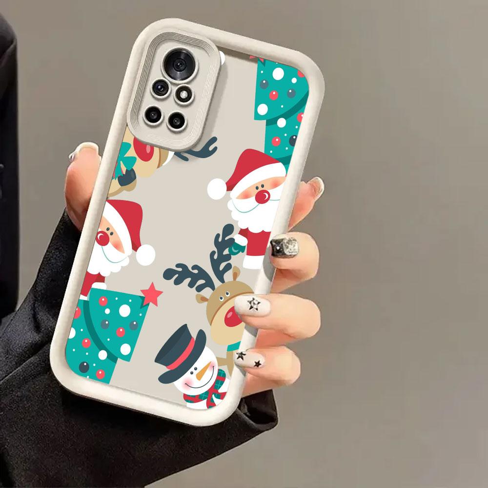 Phone Case For Redmi 15C 14C 13C 12C 15 Christmas Snowman Christmas Tree Cover For Redmi Note 9 10 11 12 13 14 Pro Plus 5G Coque
