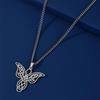 Titanium Steel Hollow Butterfly Celtic Knot Pendant Necklace Women Fashion Jewelry