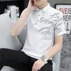 Polo da uomo a maniche corte slim con pannello stampato a bottoni 2023 nuovo estivo a maniche corte top da uomo di fascia alta