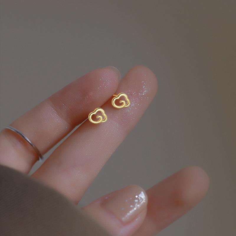 Gold Color Silver Plated Mini Butterfly Heart Stud Earrings For Women Cartilage Helix Tragus Piercing Jewelry Gift