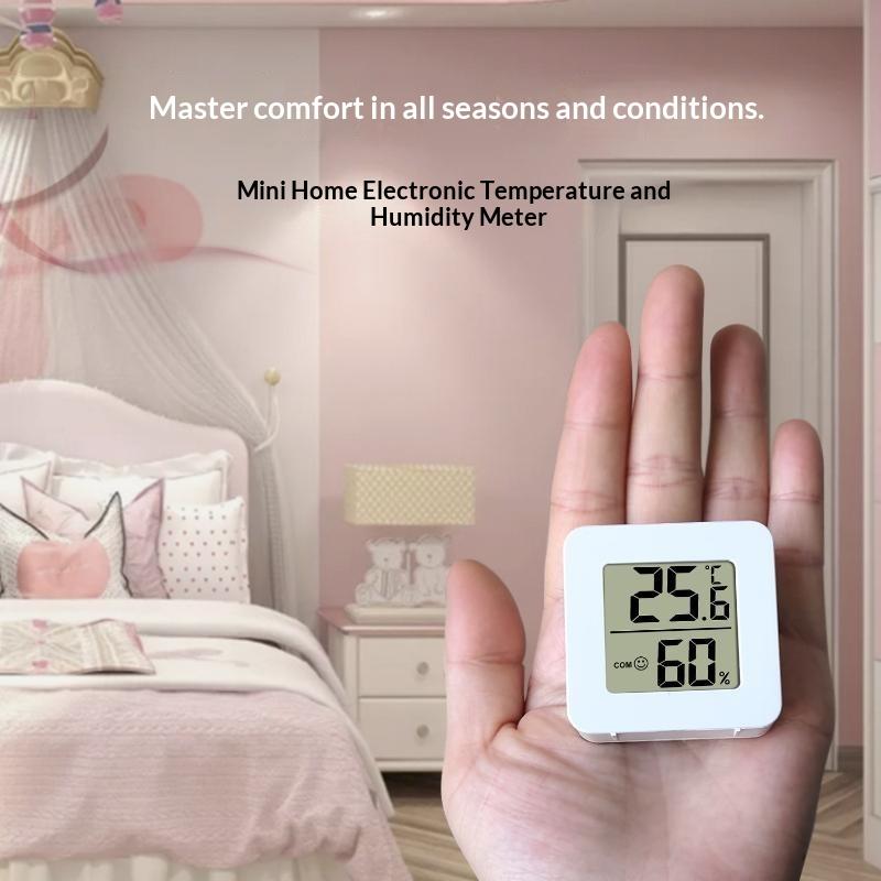 Mini LCD Digital Thermometer Hygrometer Easy Read LCD Display Indoor Humidity Temperature Monitor for Study Room Dorm