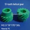 Green PE Acid & Alkali Resistant 13-Tooth Helical Gear for PCB Cleaning Machine