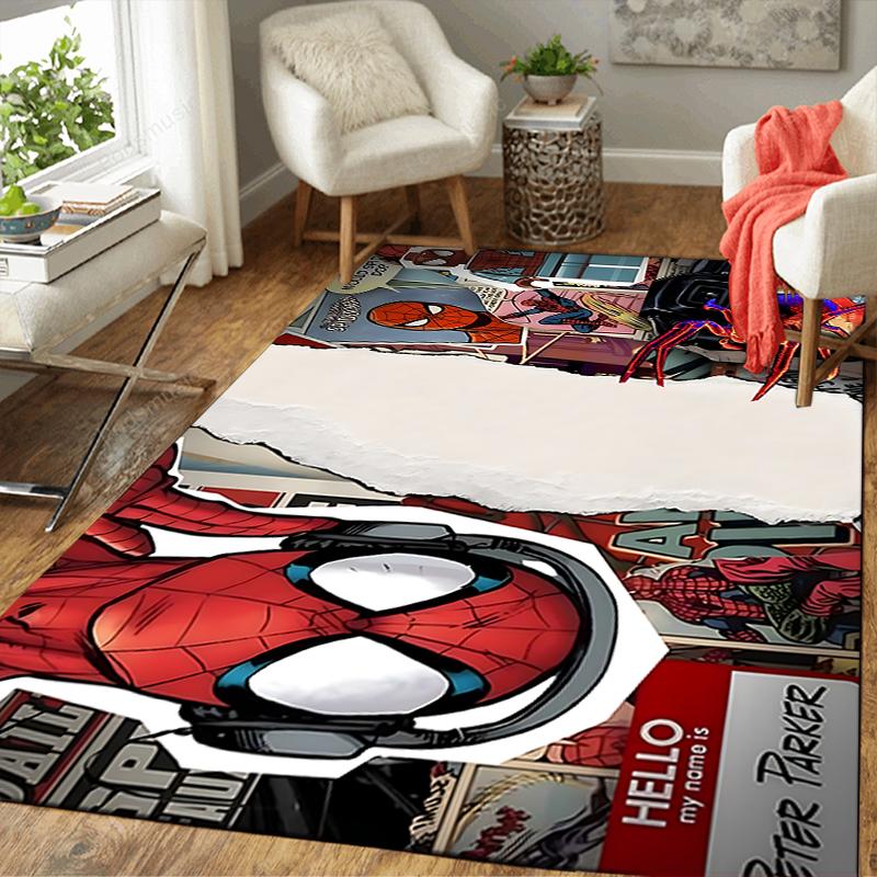 1Pc Spiderman Comic Adventure Rug, Office Carpet Indoor Outdoor Doormat, Non-Slip, Comfortable, Living, Christmas Halloween, Xmas Gift Es165
