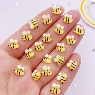 30pcs Resin Glitter Kawaii Mini Colorful Mini Candy Color Bee Art Nails Flatback Rhinestone Appliques DIY Scrapbook Decor Accessories Crafts